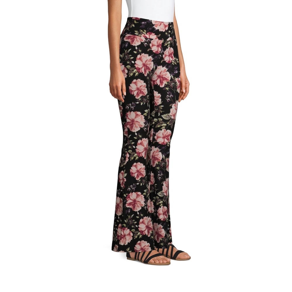 No Boundaries Floral Print Juniors Stretch Flare Pants Size Large - Picture 6 of 8